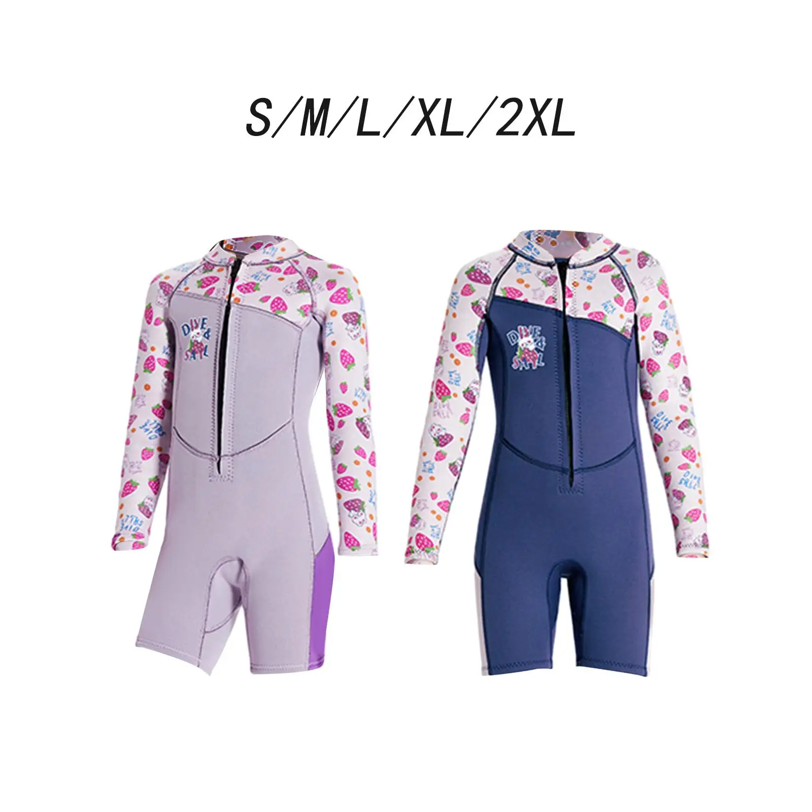 Kids Wetsuit Front Zipper Full Suit Costume Keep Warm Swimsuits Body Swim suits