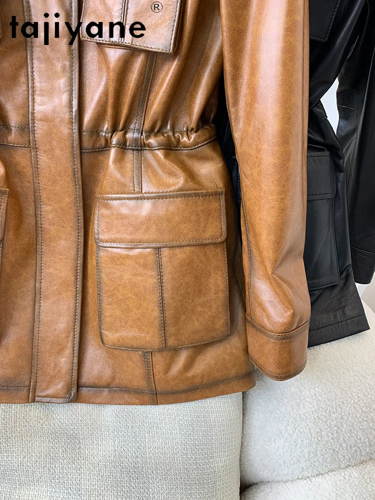 TAJIYANE 100% vera pelle di pecora giacca donna colletto alla coreana sottile giacche in vera pelle donna autunno abbigliamento donna 2025 Chaquetas