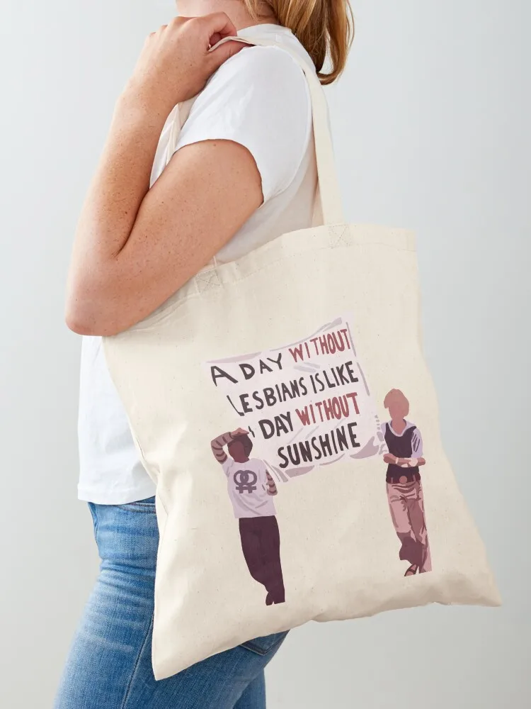 

a day without lesbians is like a day without sunshine Tote Bag cute tote bag Eco bag Custom