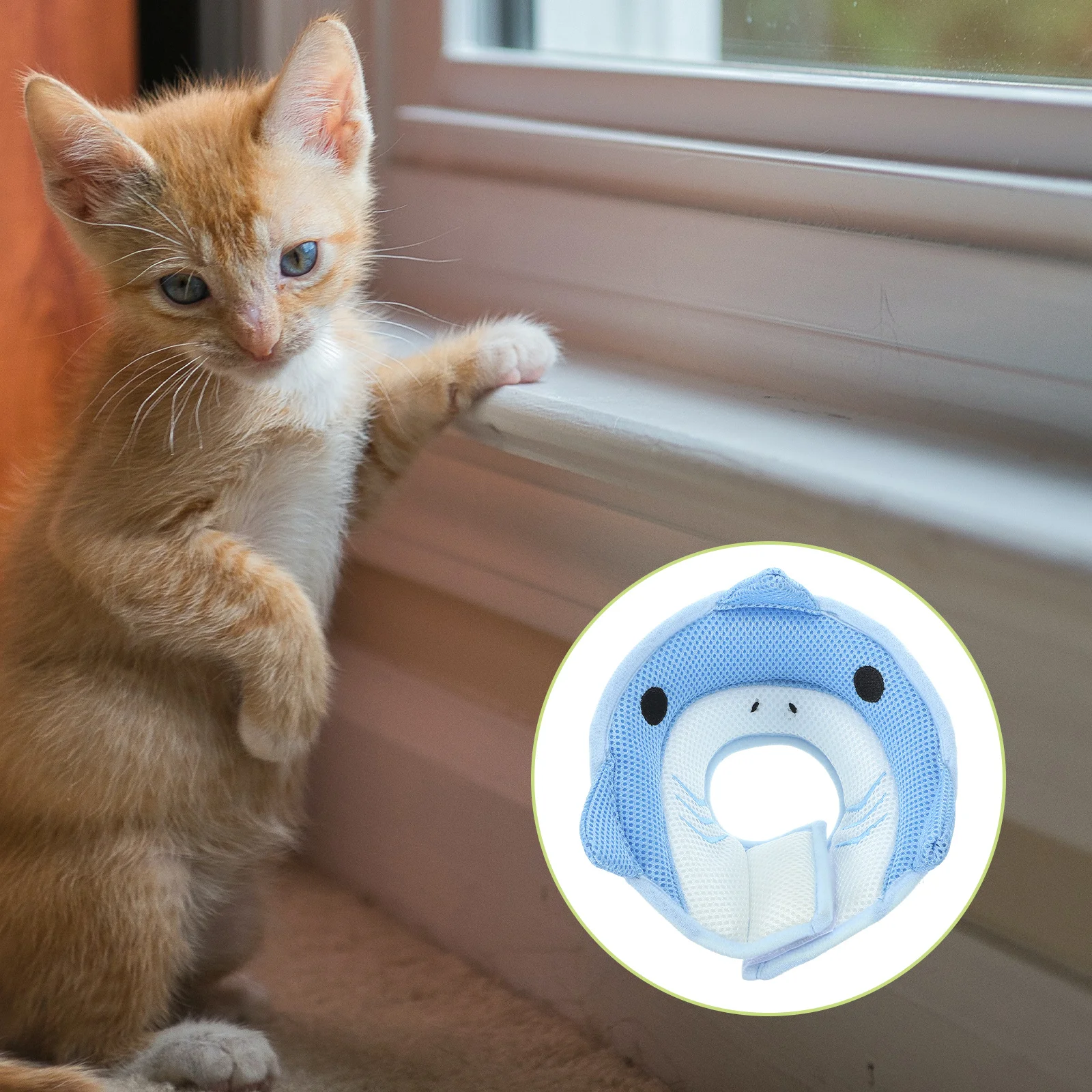 

Cat Recovery Collar Soft Adjustable Breathable Protective Cone Collar for Surgical Recovery Anti-Lick Scratch Postoperative Pet