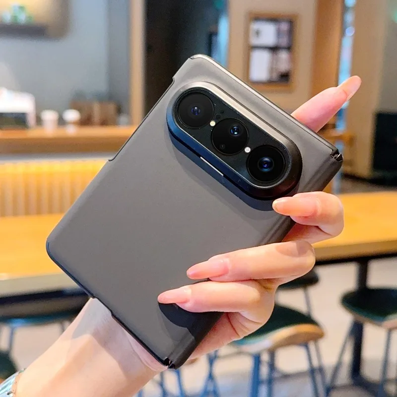 

New Nano Suede Leather Case For HUAWEI Pura X Max Double Hinge Magnetic Shell Pura X Max Electroplating Bumper Cover