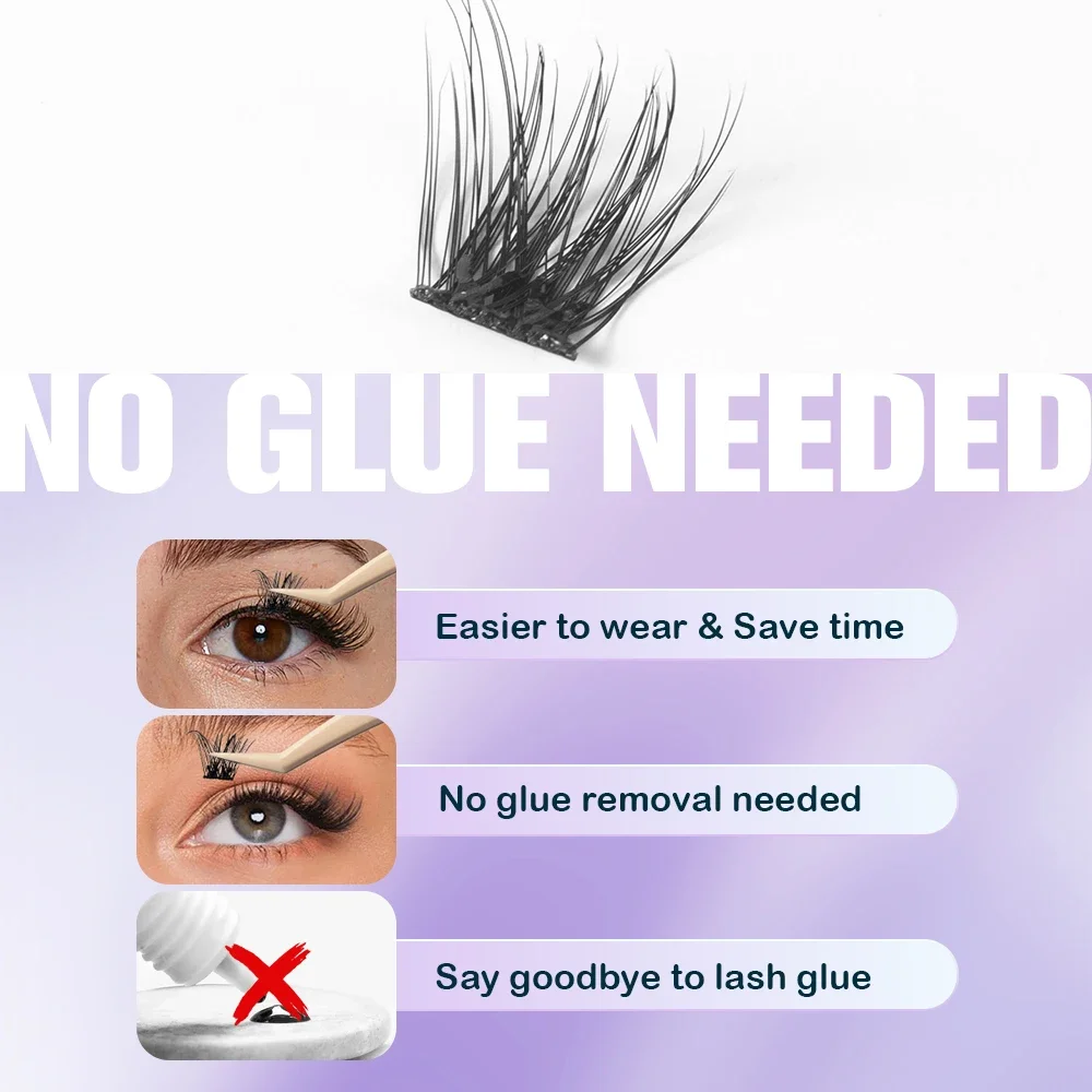 Gollee W Glue Self-adhesive Eyelashes Thick Curling High Quality Comic DIY Eyes Glue-free Eyelash Extension Enlargement Eye Tool