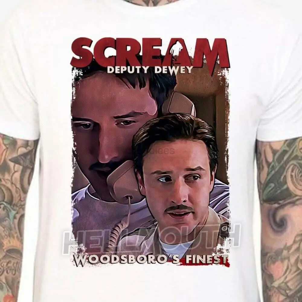 Scream Dewey t-shirt - Mens  Womens sizes S-XXL - Ghostface Arquette 90s horror