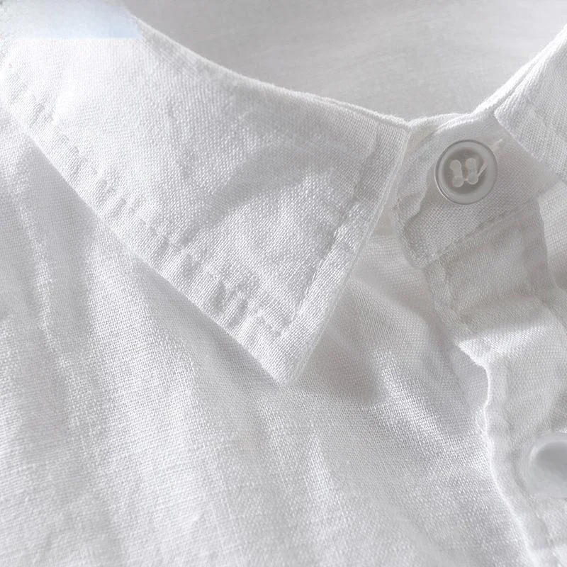 Loose Fit Linen Long Sleeve Shirt Men's Casual Japanese Style Outerwear Breathable Sweat Absorbent Citywalk Summer Shirt
