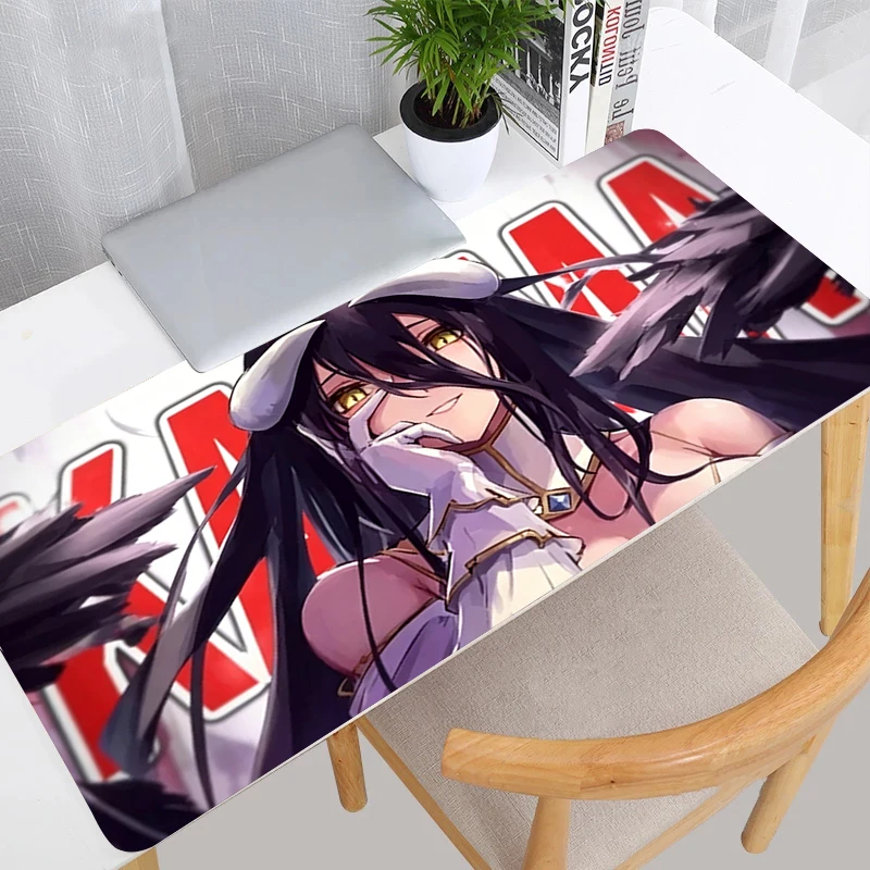 Large Mouse Pads Notebook Gamer Keyboard pad O-overlord Albedo Mousepad kawaii Computer Desk Mat xxl Gaming Pad Anime Mouse Mats