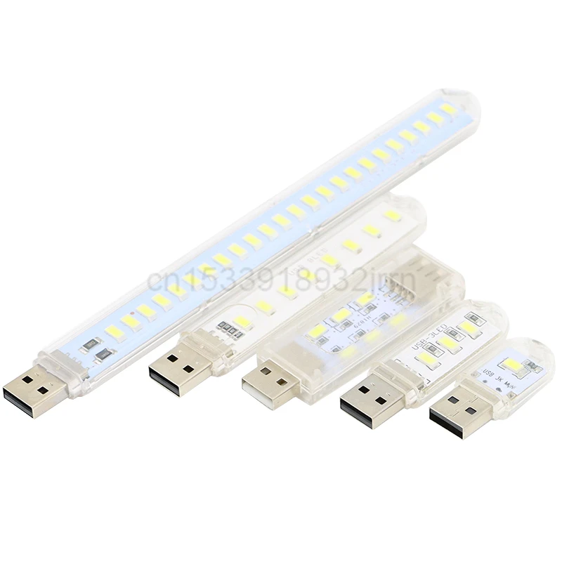 1Pcs LED USB Light 2-24LEDS Mini Portable Book Light Reading Night Light Warm White 5V Power For PC Laptop Mobile Power