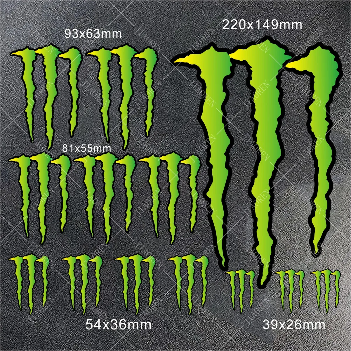 Vinyl Monster Energy Sticker Logo Decal For Yamaha Honda Suzuki Kawasaki