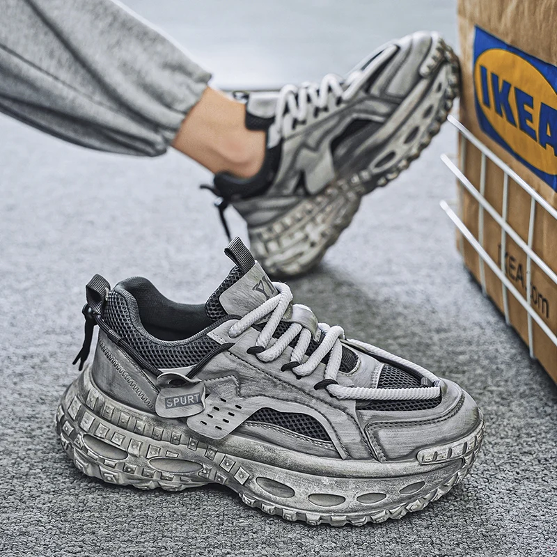 2025 Cushioned Running Shoes for Heavy Runners Lace-up Sneakers (Anti-slip) Outdoor Sports Men's Sneakers