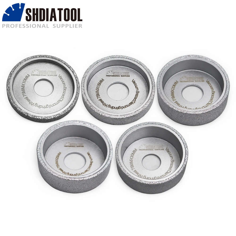 SHDIATOOL Dia75mm Diamond Grinding Wheel Vacuum Brazed Flat Profile Sanding Disc For Marble Granite Ceramics 1Pc Grinding Disc