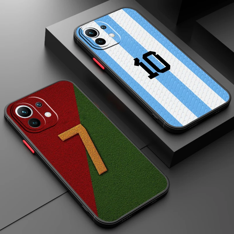 Football Stars No.10 7 Hot Frosted Translucent For Xiaomi Mi 13 12 12T 11T 11 11i 10T 10 9T Pro Lite Ultra 5G Matte Phone Case