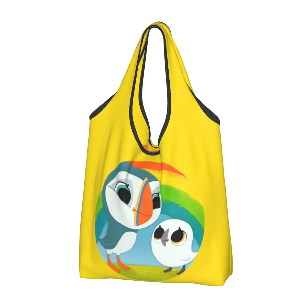 Puffins Preschool Gifts - Rocks - Irish Coast - Ireland Portable Tote Shopping Bags Shopper Bag Grocery Handbag Shoulder Bag