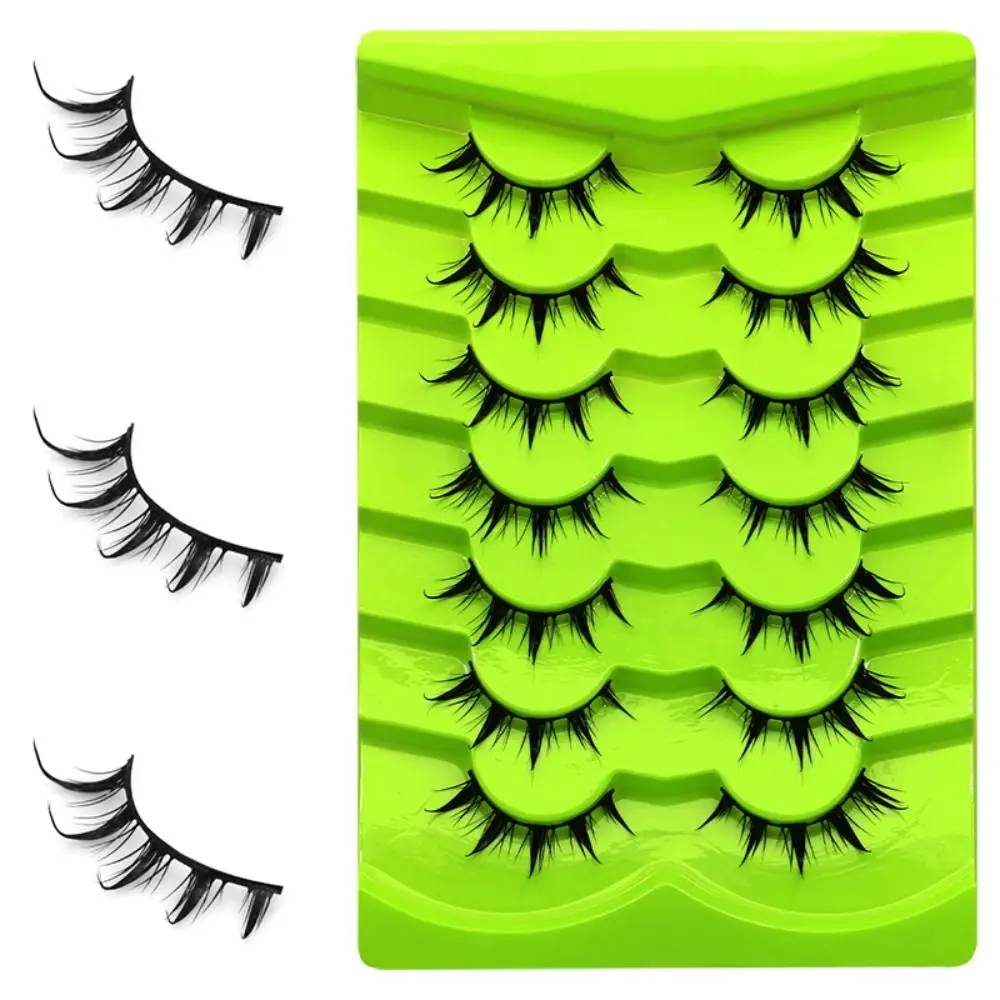 13-16mm Japanese Anime Manga Lashes Natural Spiky Cosplay Eyelashes 7 Pairs Asian False Eyelashes