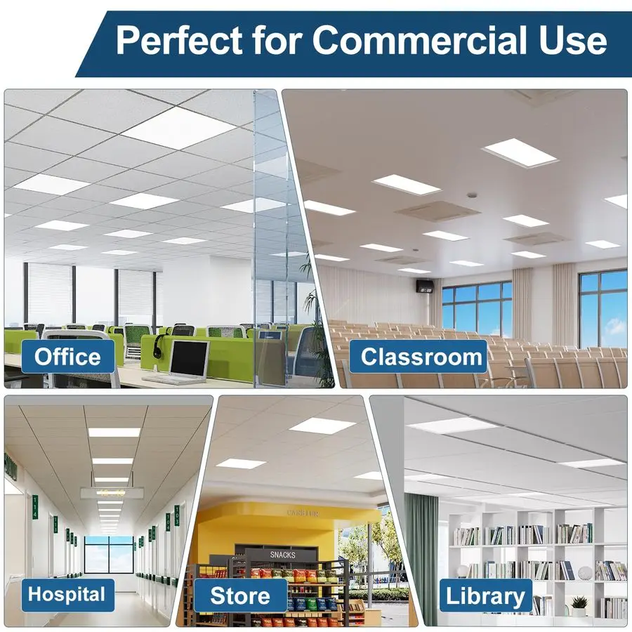 ضوء لوحة مسطحة LED، تركيبات سقف السقوط التجارية، 15W40W 5 القوة الكهربائية القابلة للاختيار، 5CCT 3500K6500K، 010V خلفية قابلة للتعتيم #4