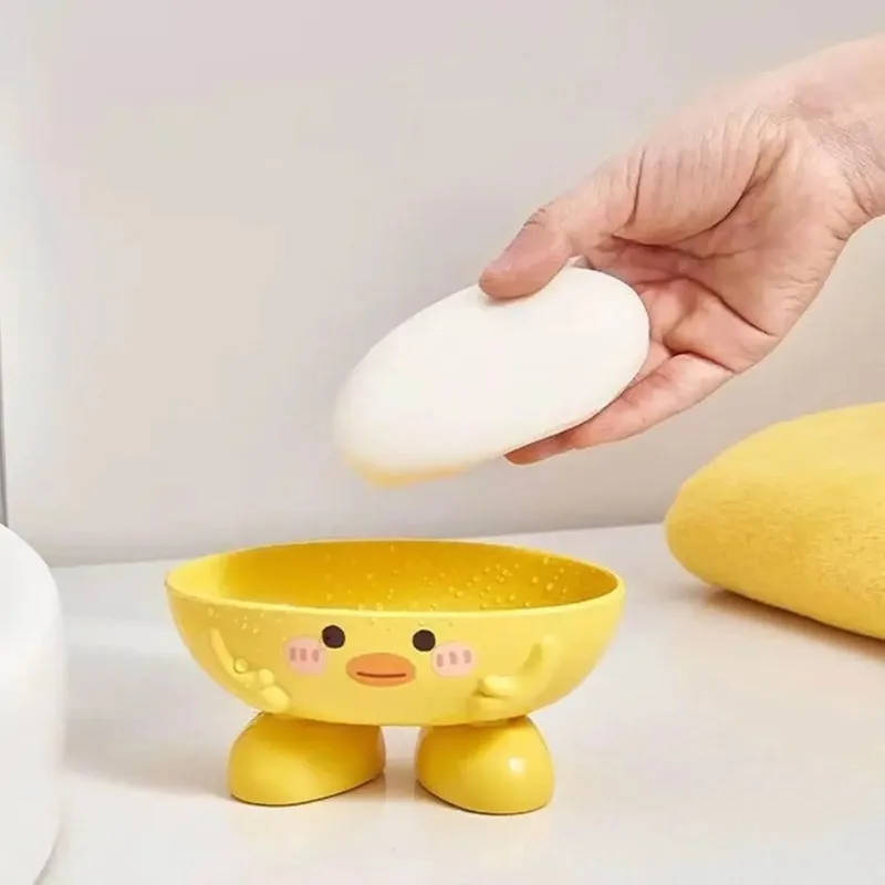 

Держатель для мыла со сливом, контейнер для мыльницы в форме утки для ванной комнаты, органайзер для раковины для душа, содержит барное мыло для сухой очистки, доступен