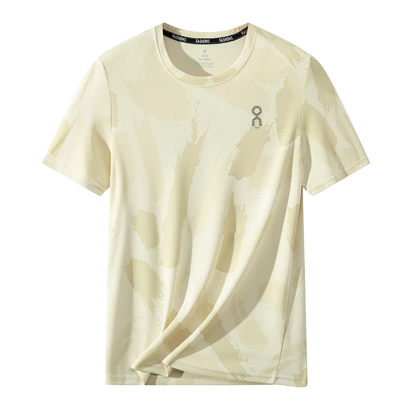 

Qui Dry Breathable Ice Silk ort Sve T-irt Men's Sport Casual Outdoor Running Climbing Hiking Hanfu Polyester Fiber