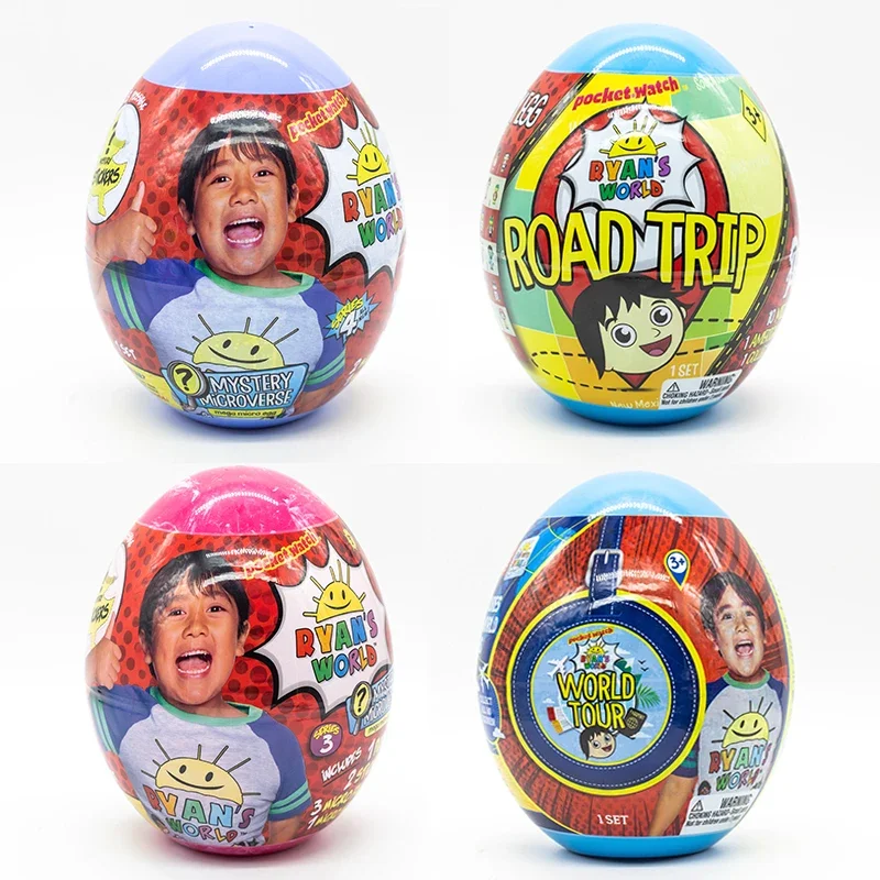 RYAN WORLD Capsule Toys World Travel Company Treasure 10 Pack or 6 Pack Toy Big Egg Collection Decoration Toy Desktop Model