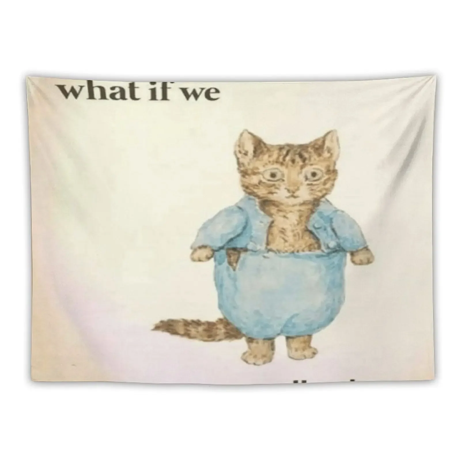 what if we vibed cat Tapestry Kawaii Room Decor Home Decorating Tapestry