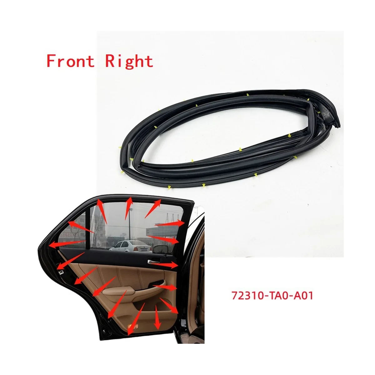 Front Right Side Door Weatherstrip Moulding Seal 72310-TA5-A02 for Accord Sedan 2008-2012