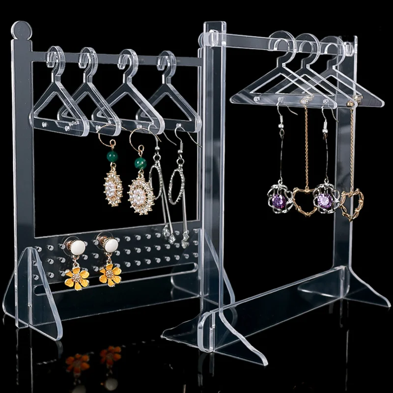 Acrylic Coat-hanger Shape Earring Display Stand for Women Jewelry Pendant Showcase Rack Transparent Earring Board Ear Studs