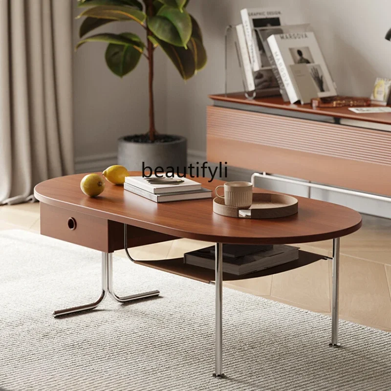 

S Solid Wood Coffee Table Minimalist Japanese Style Retro Bay Window Small Table Living Room Small Apartment Tea Table