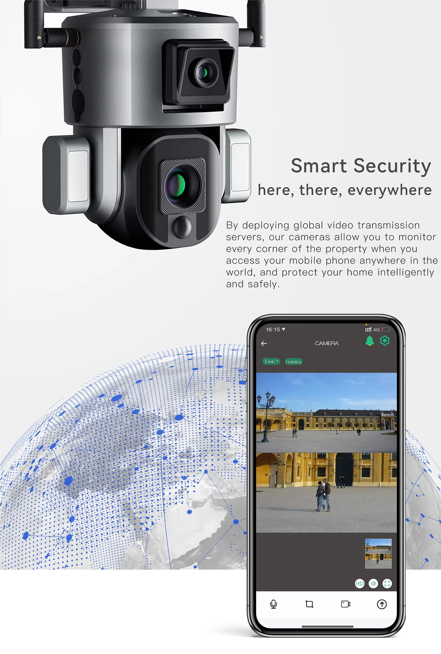 HIKWIFI 4G WiFi 20X Zoom لاسلكي خارجي يعمل بالطاقة الشمسية الأمن السيارات الإنسان المسار عدسة مزدوجة 8MP CCTV 4g كاميرا Ptz الشمسية #6