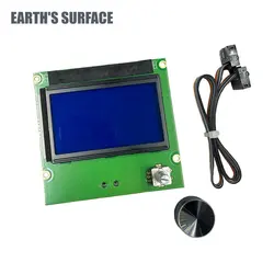 ES-3D 프린터 부품 엔더 3 12864 LCD 스크린 HD 디스플레이 블루 컨트롤패널 보드, 엔더 3 3D 프린터용 케이블 액세서리 포함