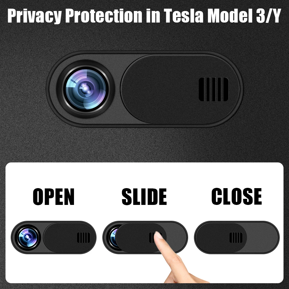 Privacy Protector For Tesla Model 3/Y Webcam Blocker 1/5 Pcs Lens Covers Slide To Close/Open Camera Cover Car Accessories