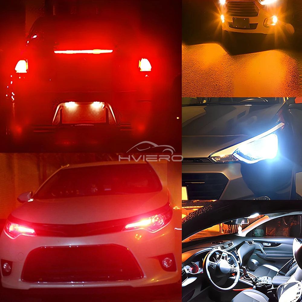 Red White Yellow Multi Color LED Replacement Bulbs 2/4 Pack 1156 1157 7440 3030 12SMD Auto Tail Brake Reverse Turn Signal Licens