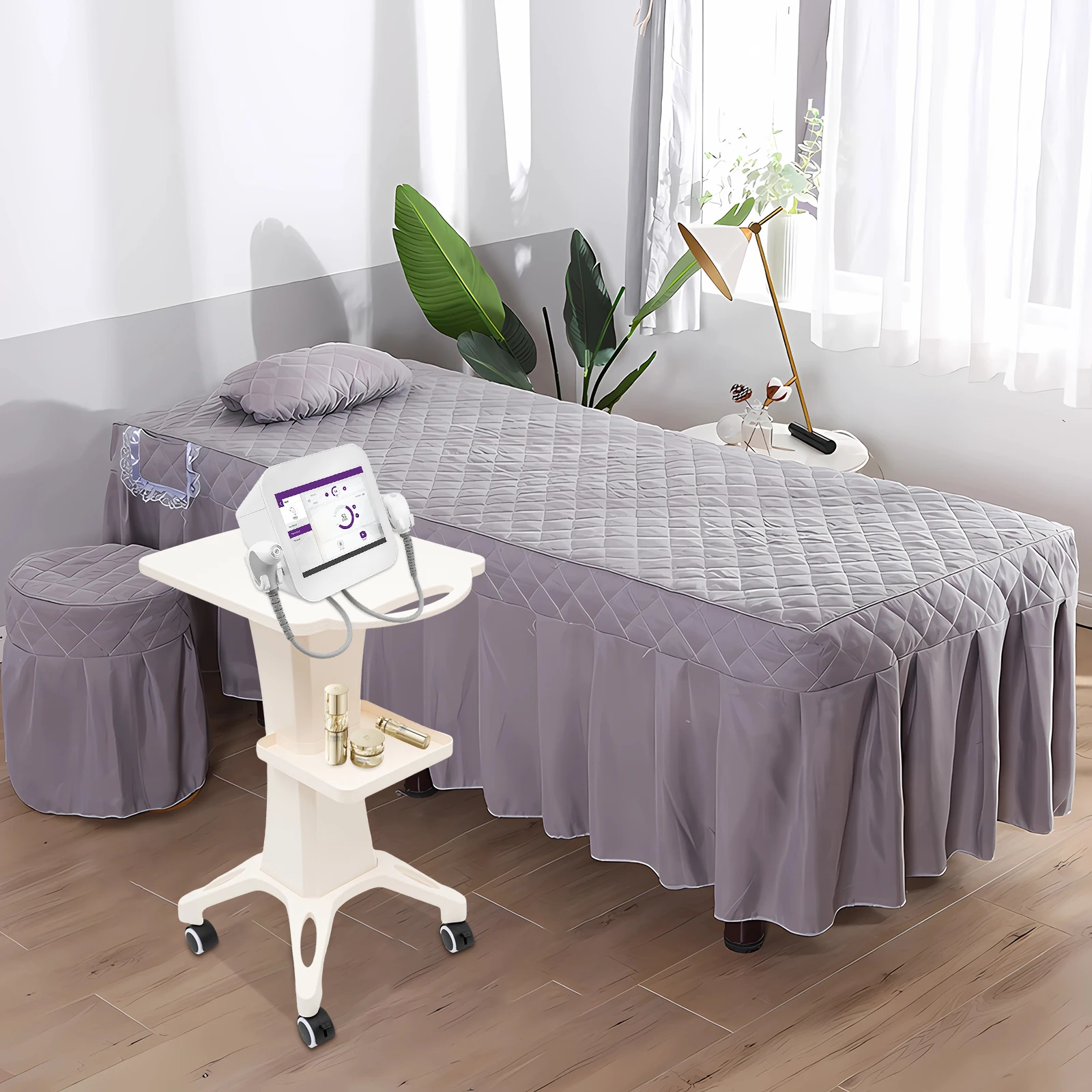 

Salon Tray Cart with 88.18lbs Load Capacity Tattoo Trolley Tray With Wheel Beauty Salon Trolley Storage Cart Hair Dryer Holder