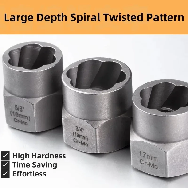 Профессиональный набор из 14 ударных болтов, 1 4 3 8, приводная розетка SAE, противоскользящий съемник для зачищенных гаек, винтов, адаптер W, инструмент