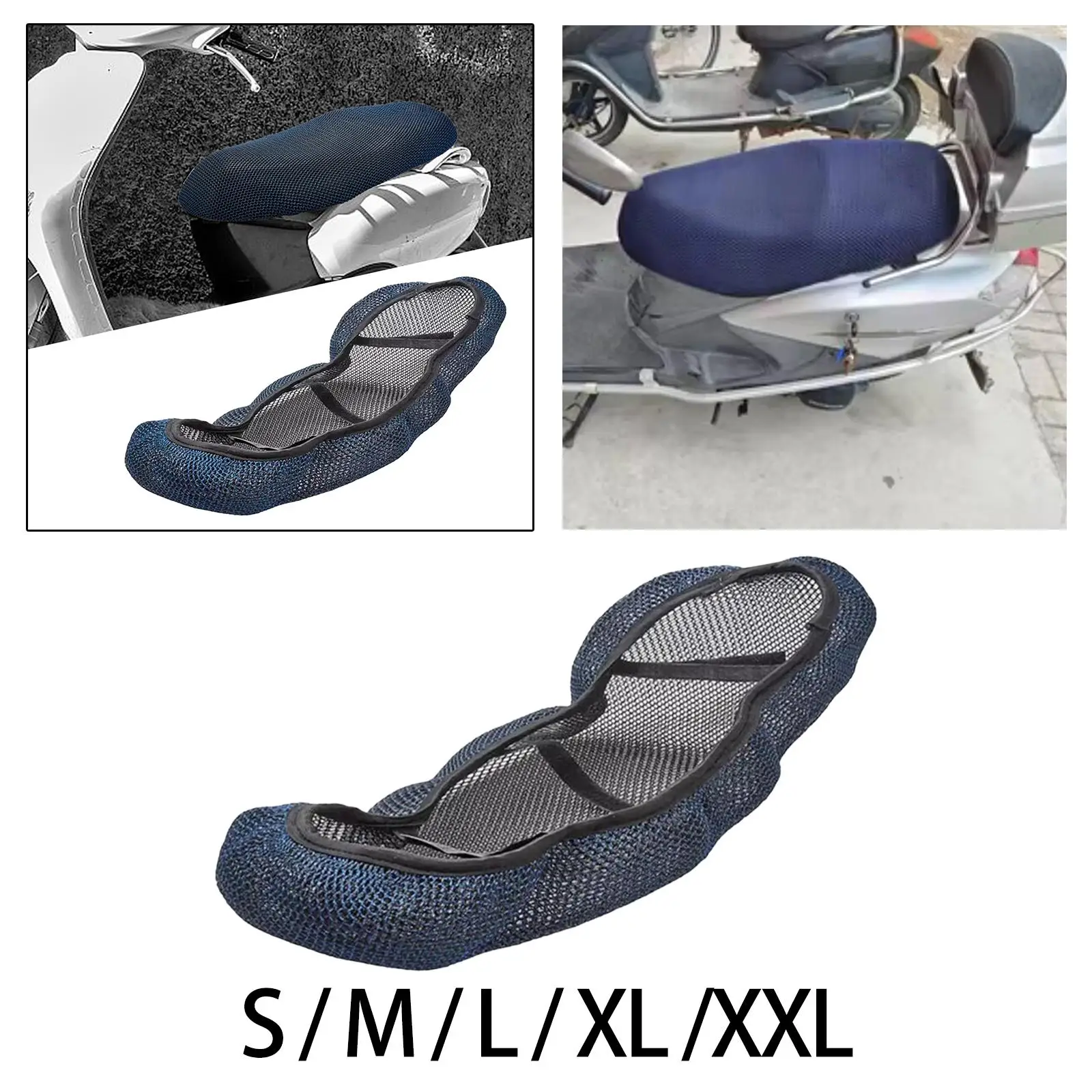 Motorcycle Seat Cover Anti Slip Protector Comfortable Motorcycle Net Mesh Seat Full Cover for Motorbike Moped Motorcycle