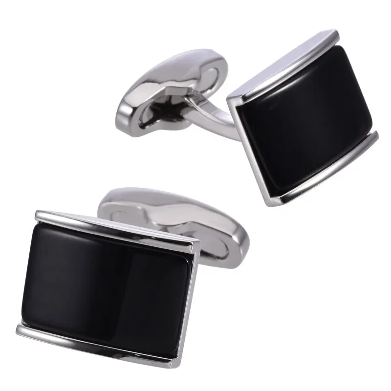 

High-quality Metal Agate Cufflinks Men's French Shirt Business Cuff Links Wedding Party Button Luxulry Jewelry Accessories