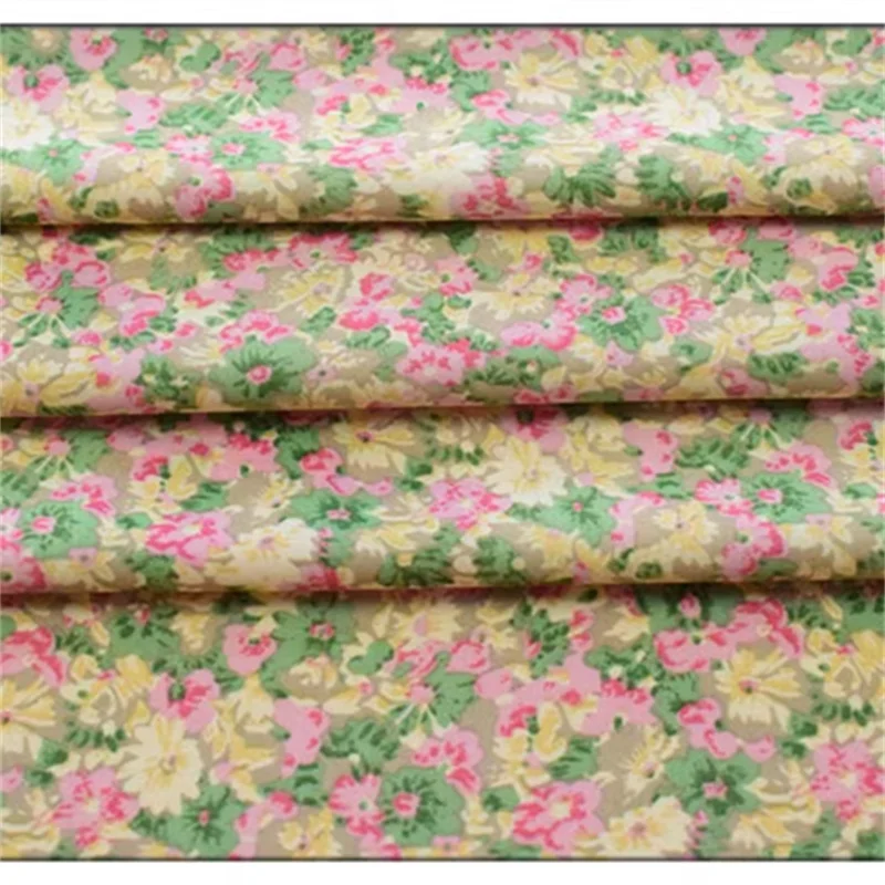 

Small floral ice silk chiffon fabric, spring and summer printed skirt fabric, soft and breathable