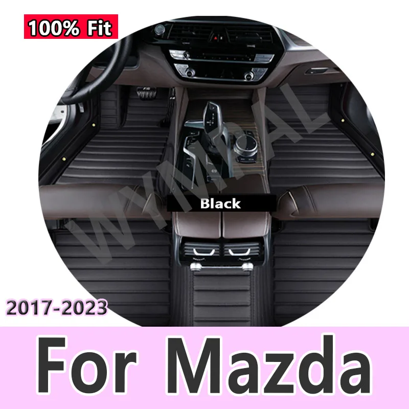 

Роскошные автомобильные коврики для Mazda CX-5 CX5 KF 2017 ~ 2023, кожаные роскошные коврики, полный комплект, автозапчасти для интерьера, аксессуары