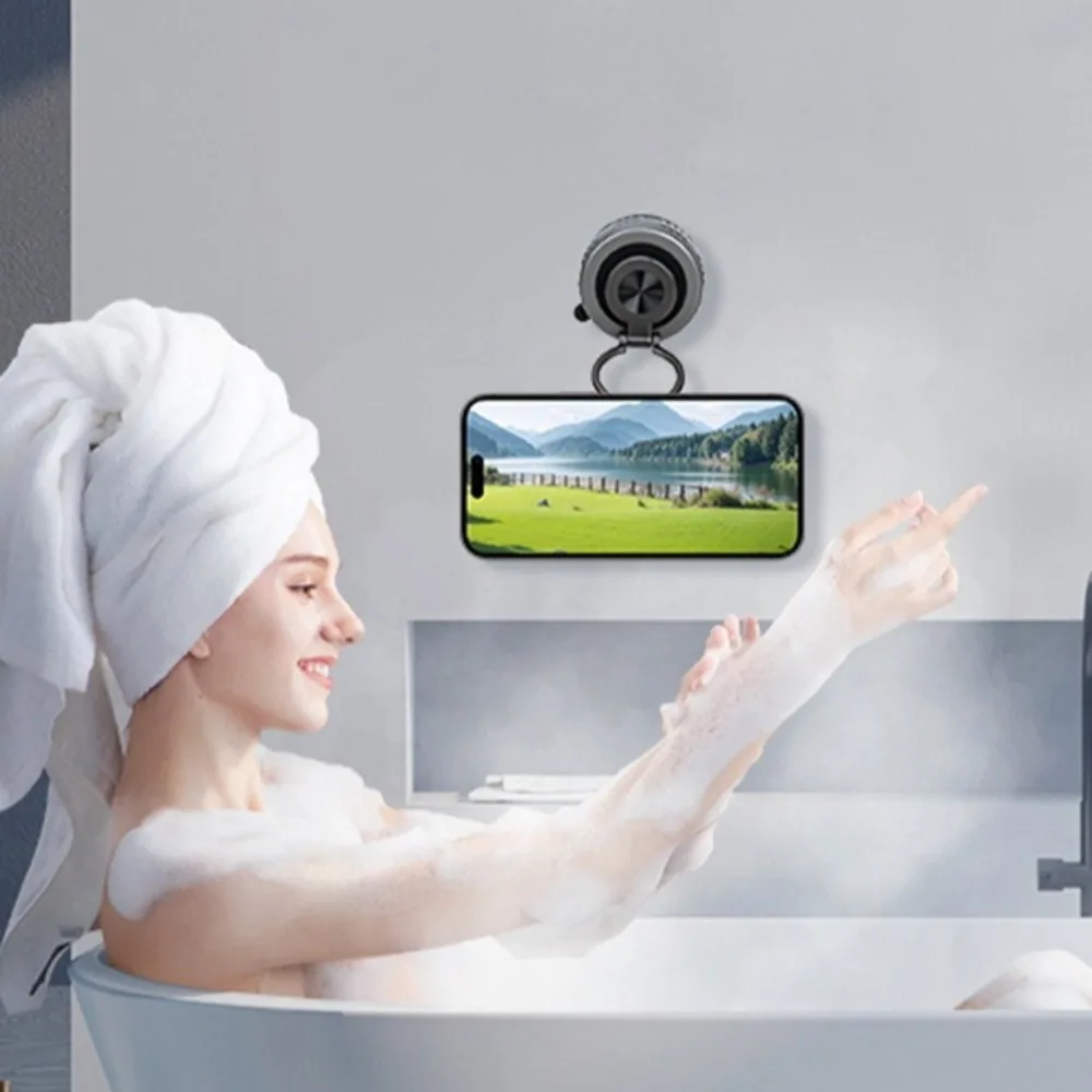 Magnetic Car Phone Holder 360° Rotating Vacuum Suction Cup Auto Navigation Holder Folding Universal Mechanical Phone Stand