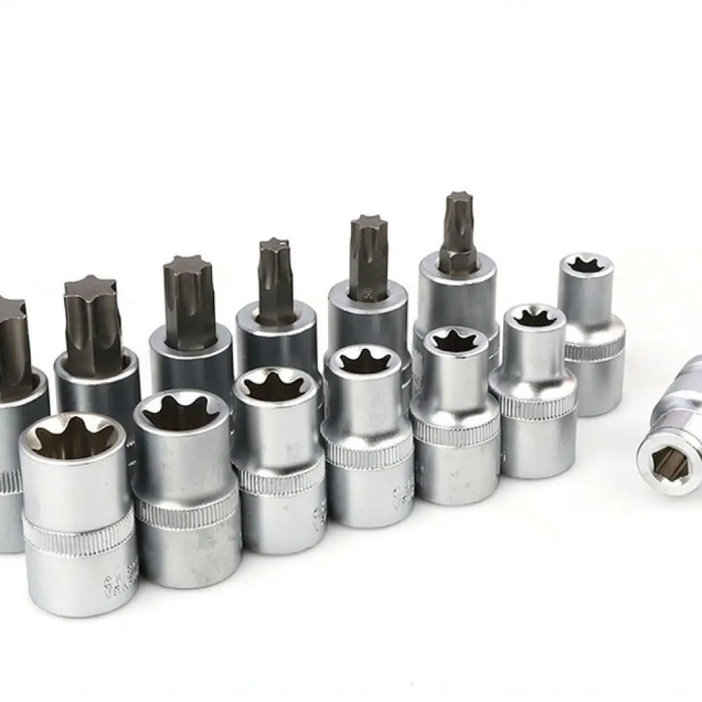 E Torx Socket Set 1/2 Inch Drive Star Bit Head Professional Automotive Repair Tool Kit For Hardware Maintenance Work