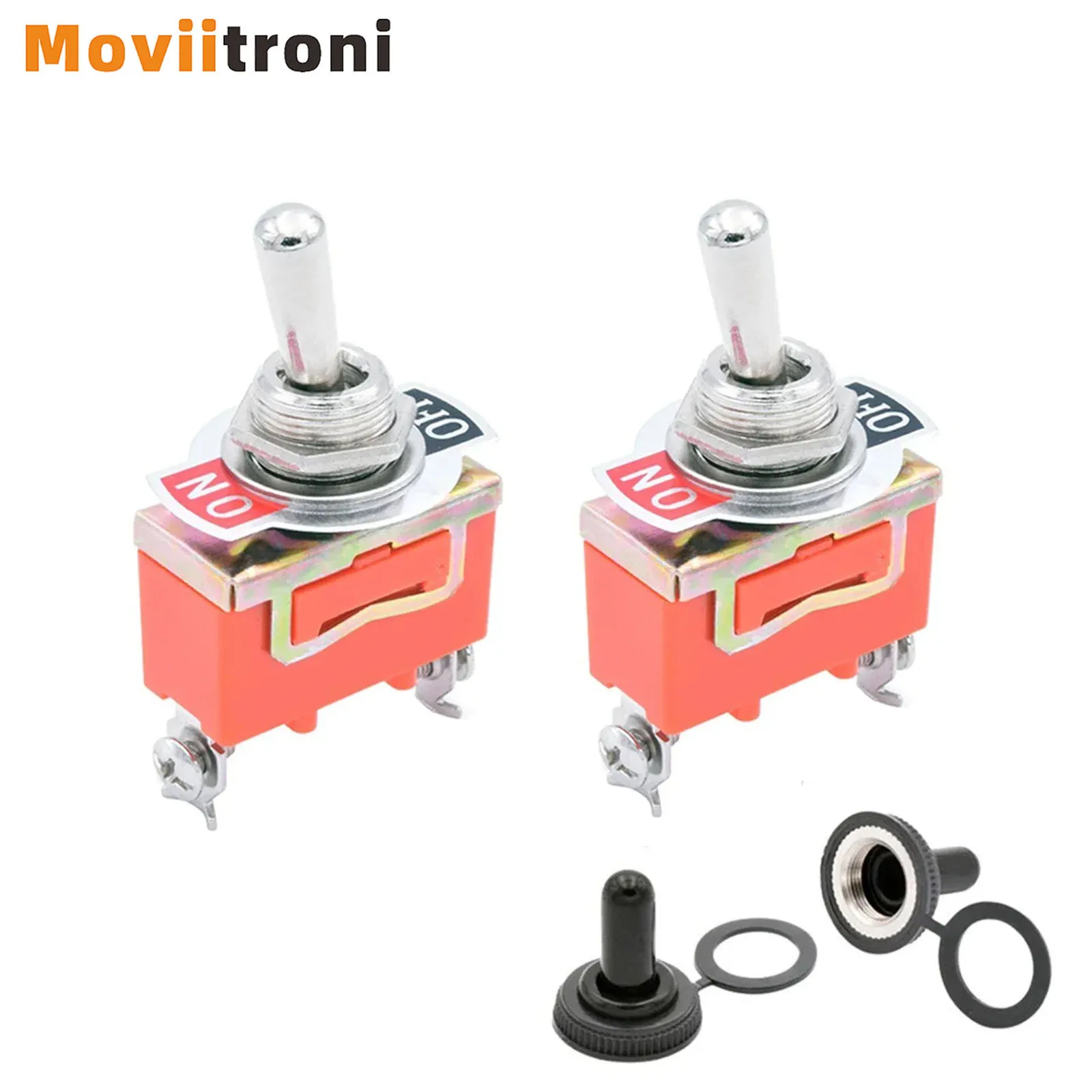 2 Stück SPST DPDT 250 V 15 A Kippschalter 2 3 Positionen Rastend Ein-Aus Ein-Ein Ein-Aus-Ein E-TEN1322 1021 1122 1221 1321 Kappe Wasserdicht