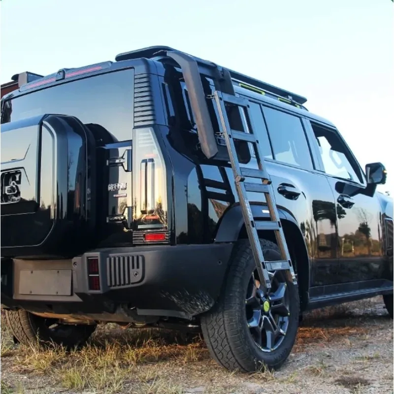 2024 New Design Aluminum Black Jetour Traveler Folding Ladder For Jetour T2 Roof Rack Accessories