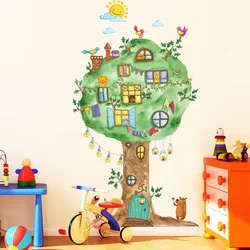 Cartoon Tree Animals Wall Stickers Wall Stickers Home Decor for Children's Room Nursery Baby Kids Rooms Decoration Living Room