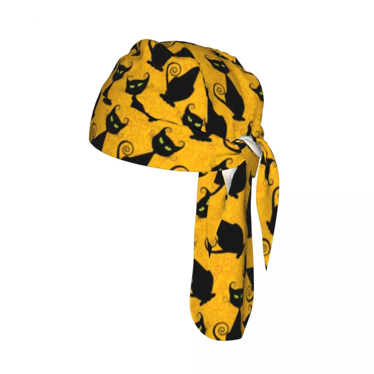 

Bicycle Headband Cap Black Cat Pattern Cycling Headscarf Quick-dry Sun-Protective Hat Head Scarf