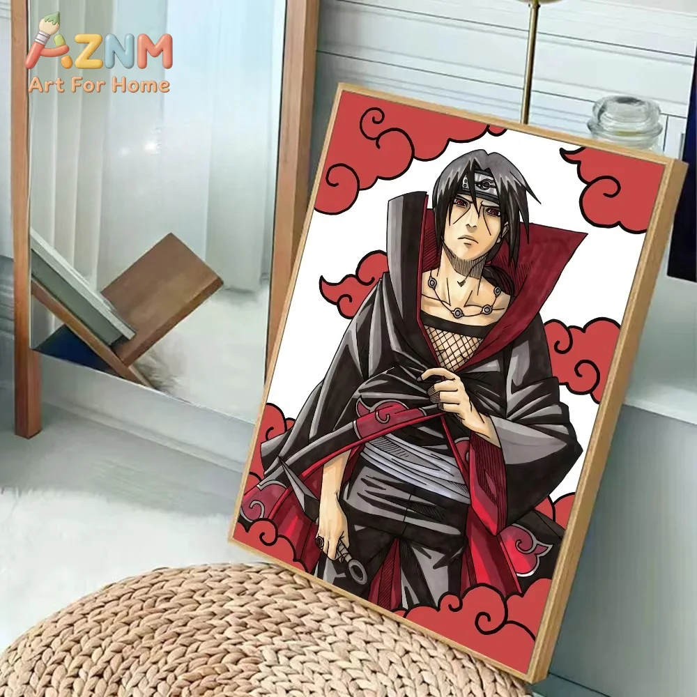 1pc  Amine u-Uchiha Itachi Anime Posters Sticky Whitepaper Sticker DIY Room Bar Cafe Kawaii Room Decor - view 5