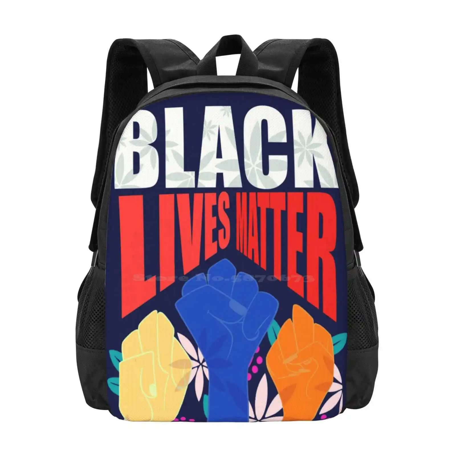 Black Lives Matter ( 4 Of 5 ) Pattern Design Laptop Travel School Bags Awareness Black Lives Matter Donate Donations Charity