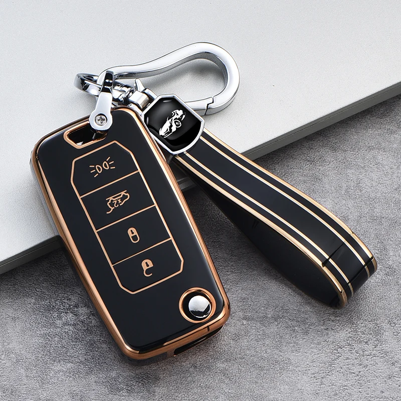 Plating TPU Car Key Case Cover FOB for Jeep Renegade hard steel 2016 Flip Folding Remote 4 Buttons Keyless Protection Shell