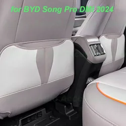 for BYD Song Pro DMI 2024 Car Rear Row Anti-kick Covers Seat Back Kick Protector Dirt-proof Leather Cover Interior Accessories