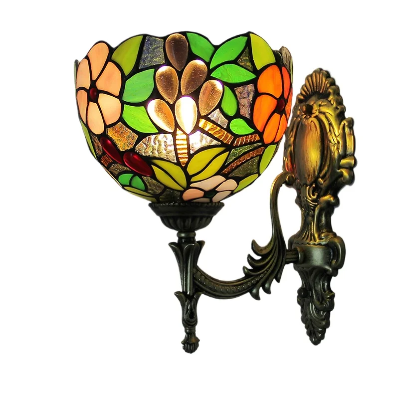 

Художественные витражи Тиффани, светильники для декора спальни, настенный светильник, роскошный настенный светильник для гостиницы, роскошная комната