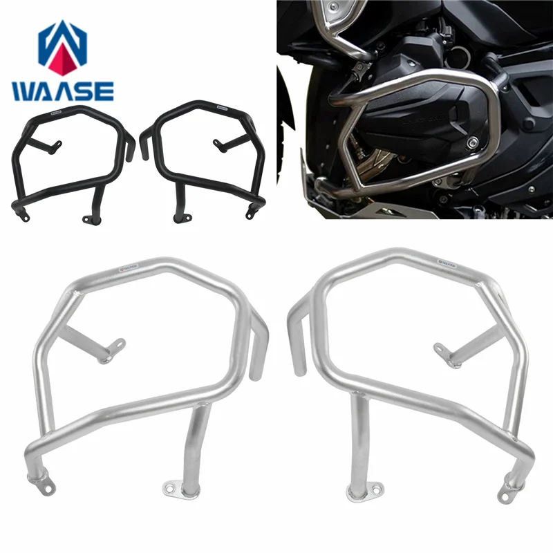 

WAASE For BMW R1300GS R 1300 GS 2024 2025 Stainless Steel Engine Lower Bumper Guard Frash Stunt Cage Crash Bar Frame Protector