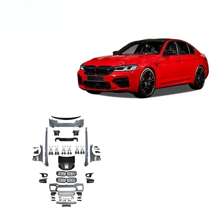 

G30 body kit for 5 Series 2021 G30 retrofit 2021 f90 M5 front and rear bumpers with grille body kit side skirt parts