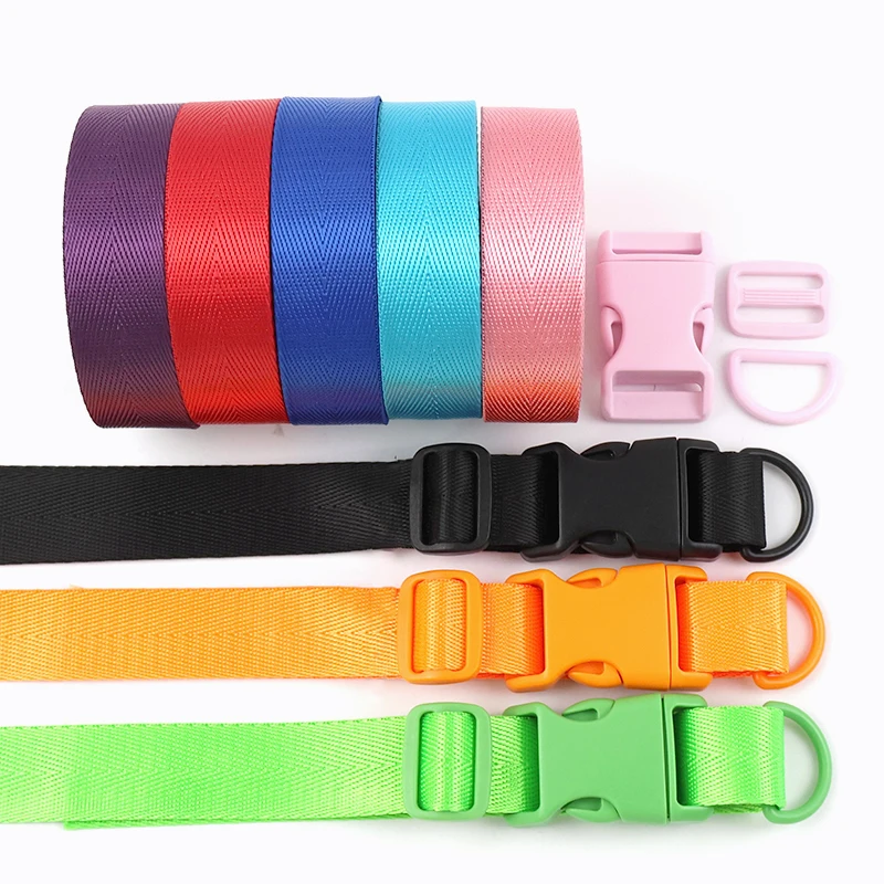 2-20 مجموعات Meetee 20/25 مللي متر طوق بكلاب إصلاح الملحقات على ظهره النايلون الشريط إغلاق الإصدار مشبك D حلقة ضبط ثلاثي الإنزلاق المنزلق