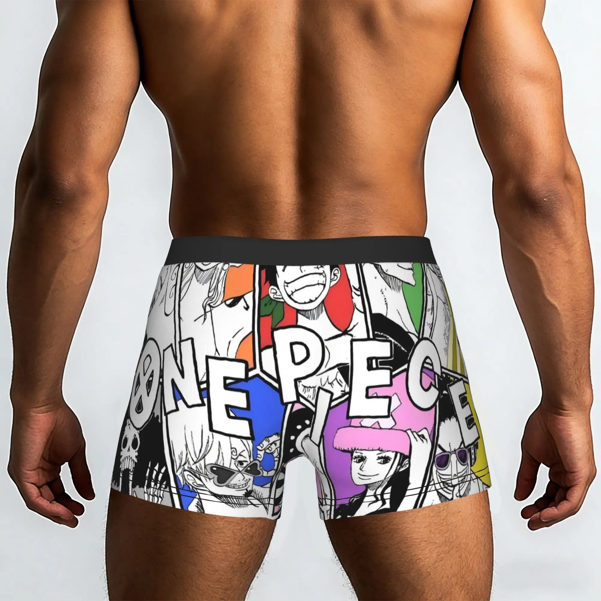 Straw Hat Pirates Members One Piece Underpants Homme Panties Male Underwear Print Shorts Boxer Briefs