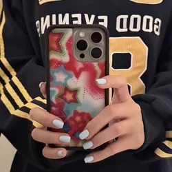 Fashion Wildflower 3D Stardust Star Phone Case For iPhone 13 12 14 15 16 17Pro Max WF Colour Painting Cute Cartoon Star wf Cover